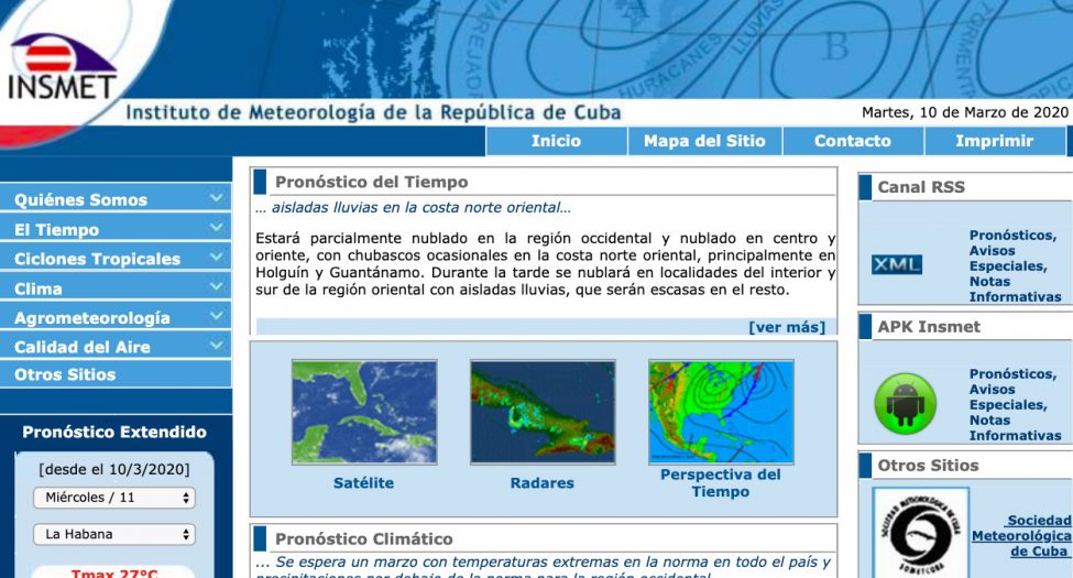 La primera app cubana para revisar los pronósticos meteorológicos