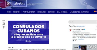 consulados cubanos coronavirus