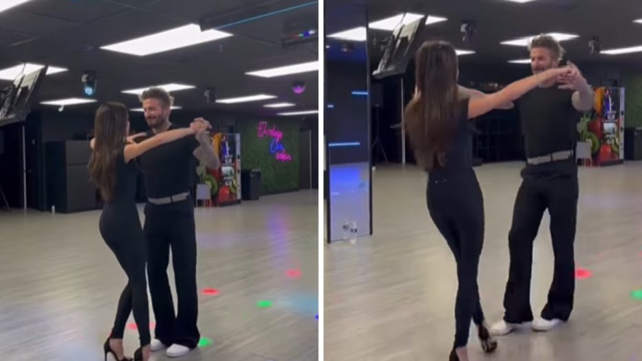 David Beckham y Victoria bailando salsa