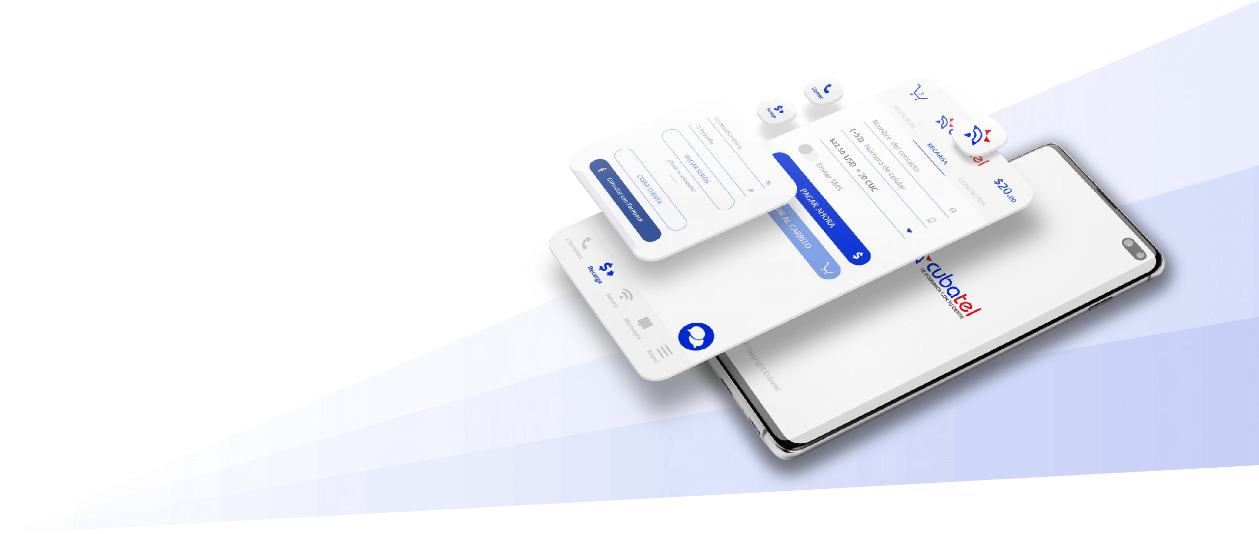 Aplicación para llamar y enviar SMS y recargas a Cuba